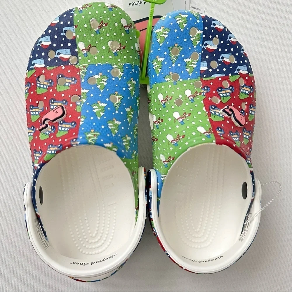 CROCS x Vineyard Vines HOLIDAY PATCHWORK CLOGS Size 3 Kids